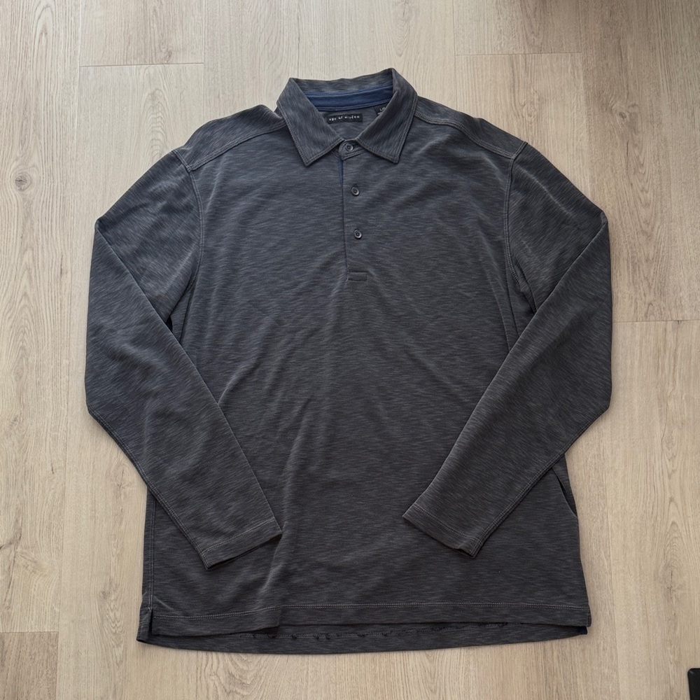 Age Wisdom Long Sleeve Performance Polo – Men’s Large – Dark Gray